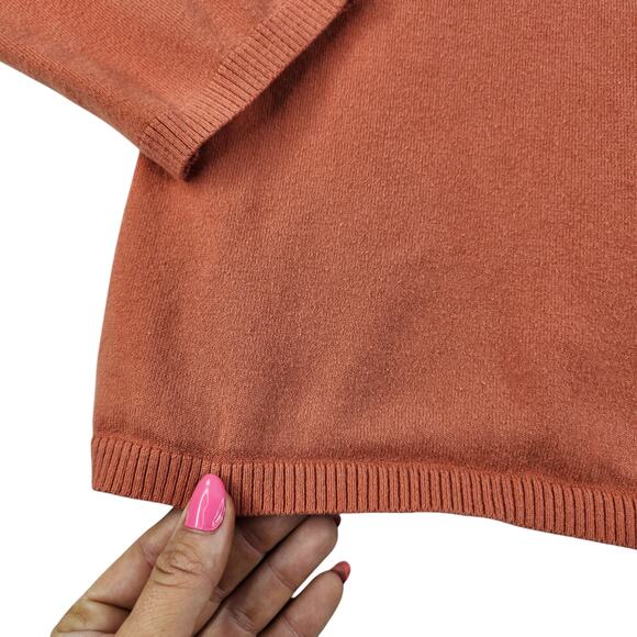 Orange Sweater Cardigan Womens XL Knit Button Up Long Sleeve Comfy All Seasons - Picture 10 of 14